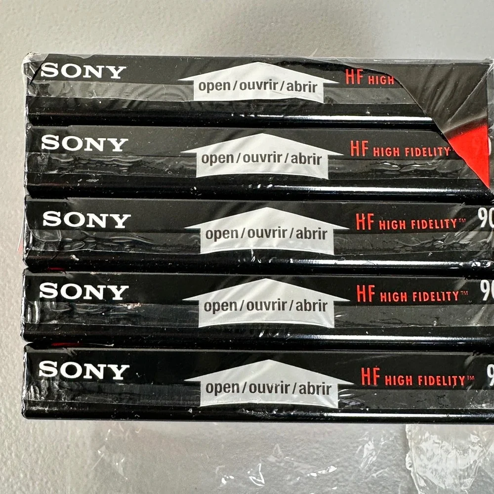 Sony HF High Fidelity 90 Minute Audio‎ Cassette Tapes Lot of 5 New Sealed